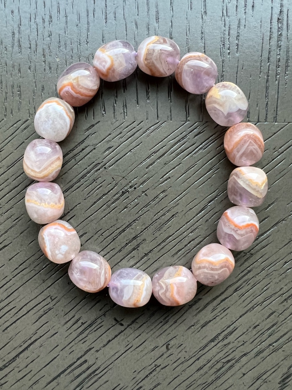 Auralite Amethyst lace bracelet 11mm SIZE 6.75’ ( ONE )
